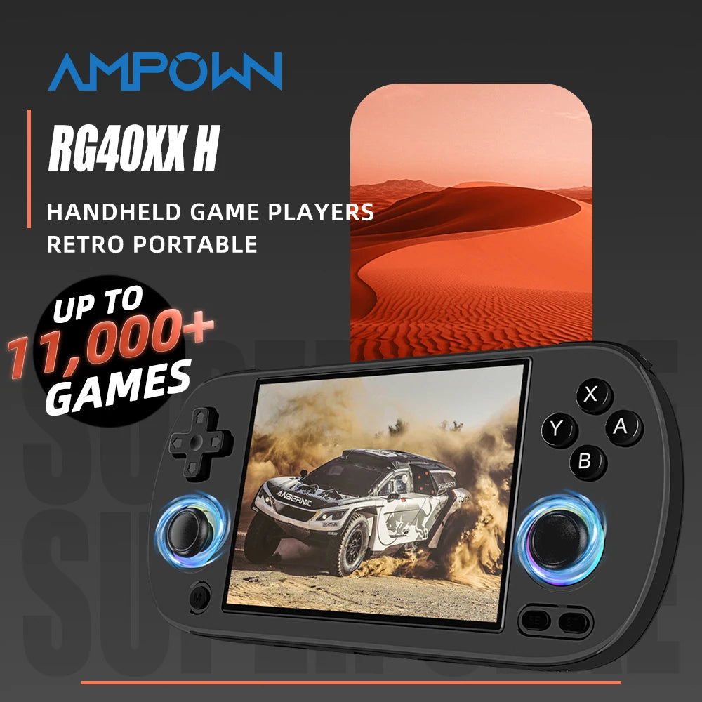 ANBERNIC RG40XX H Portable Retro Game Console 4.0 inch IPS Screen Linux 64-bit RGB Light 5G WiFi Preloaded 5K+ Classic Games - Limetastore