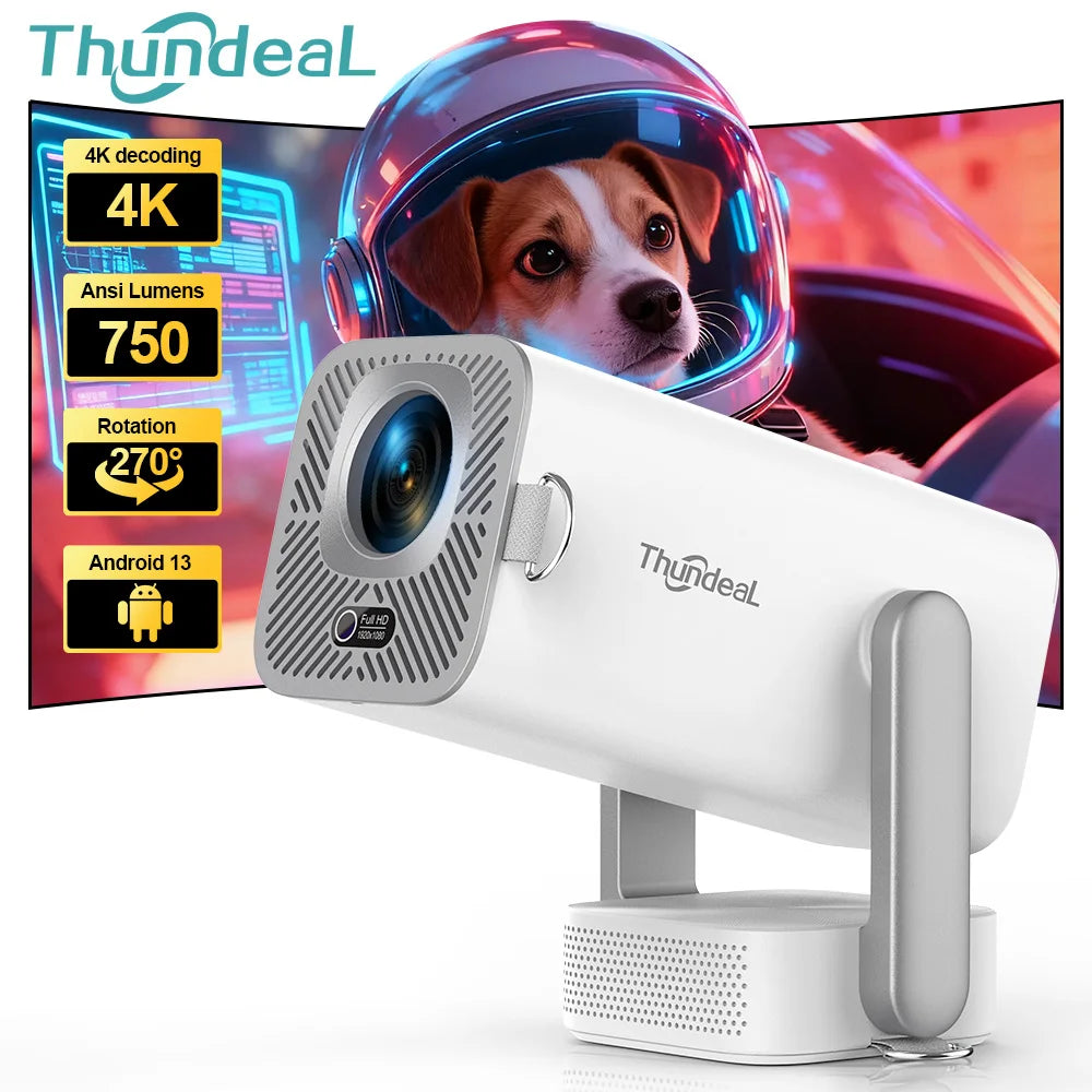 ThundeaL TD80 Pro Smart Mini Projector – Native 1080P, 4K Support, Android OS, WiFi & 3D LED
