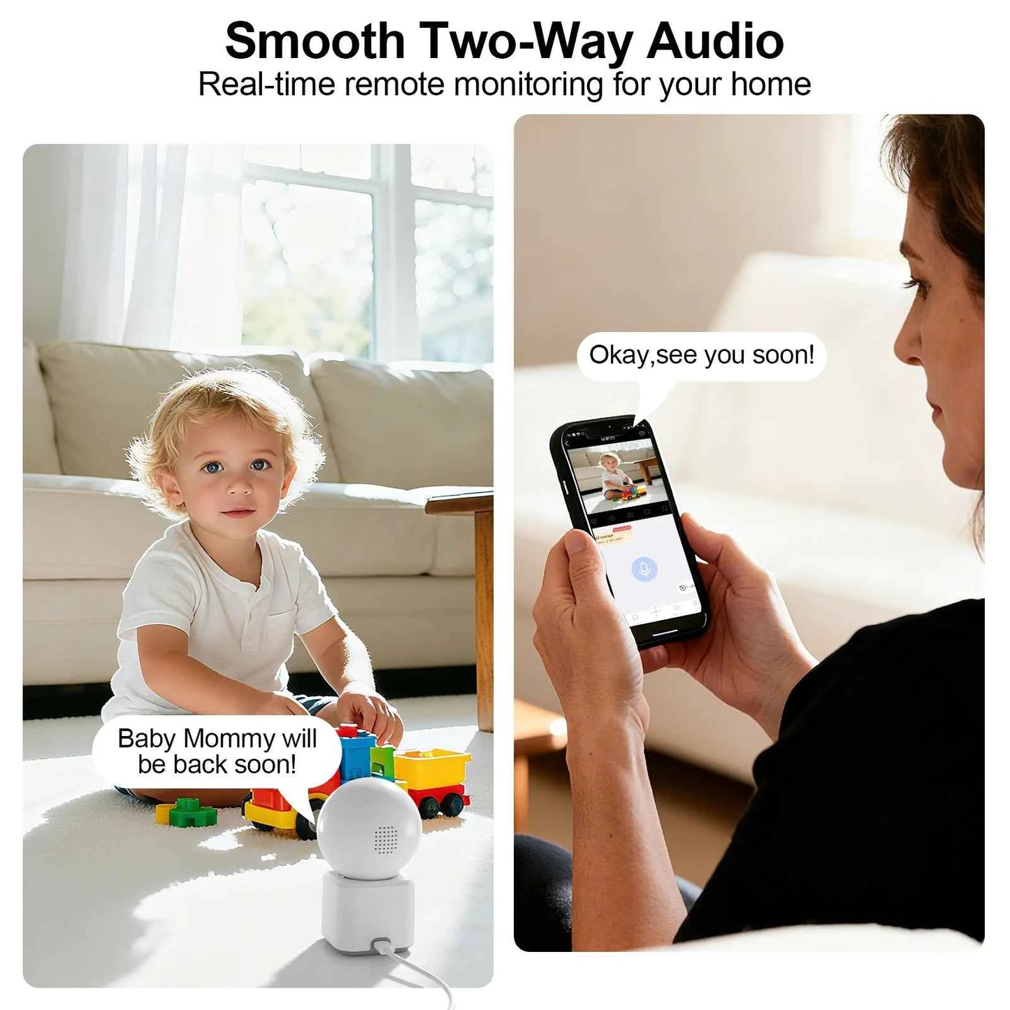 ARCCTV 2K WiFi 5G Surveillance Baby Monitor Camera HD Two Way Talk IR Night Vision Security PTZ Camera 360° View Auto Tracking - Limetastore