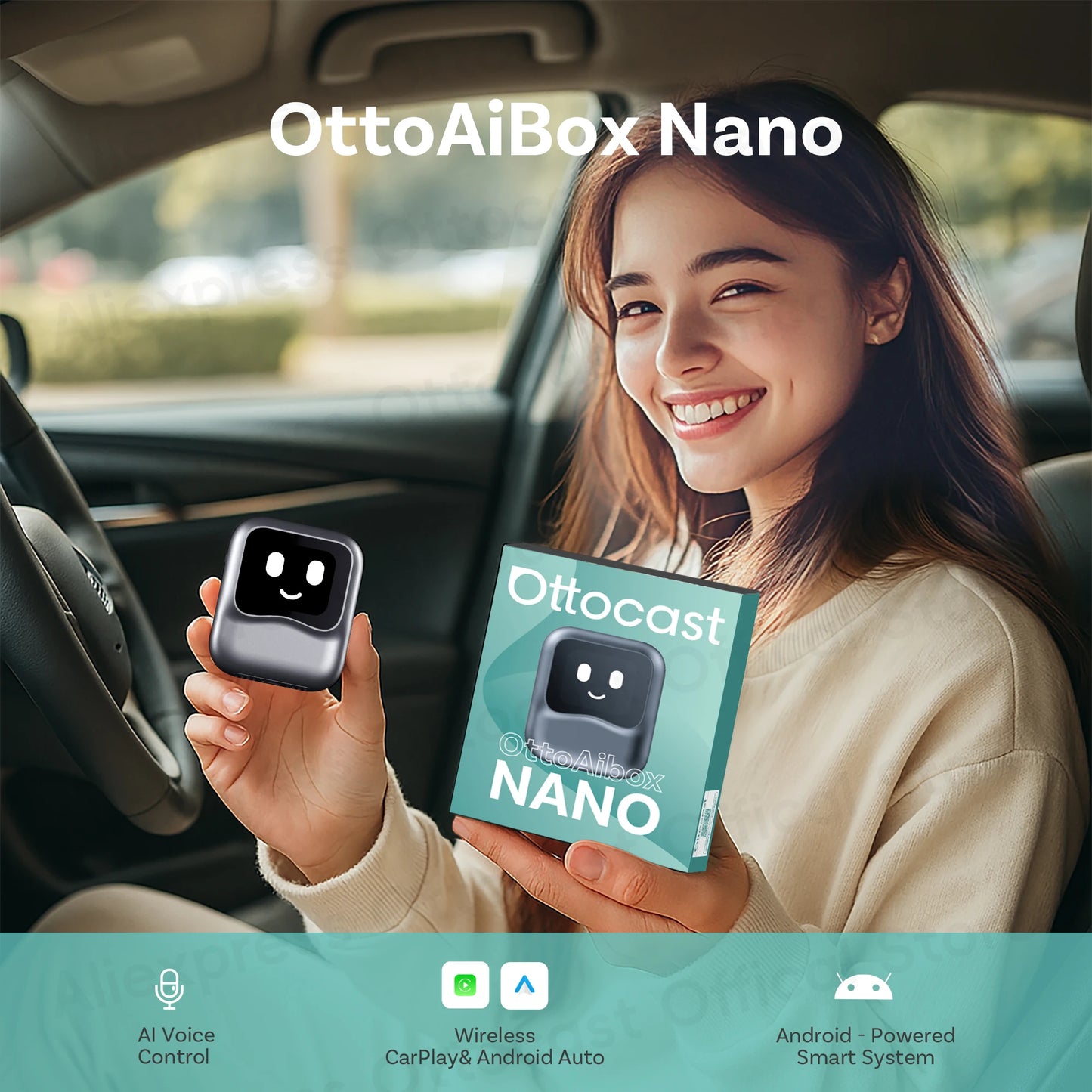 OTTOCAST NanoAI Android 13 Brezžični CarPlay AI Box 128GB