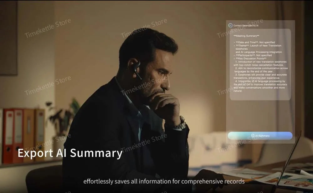 Brezžične slušalke Timekettle W4 Pro AI Translator, dvosmerni prevajalnik za 40 jezikov
