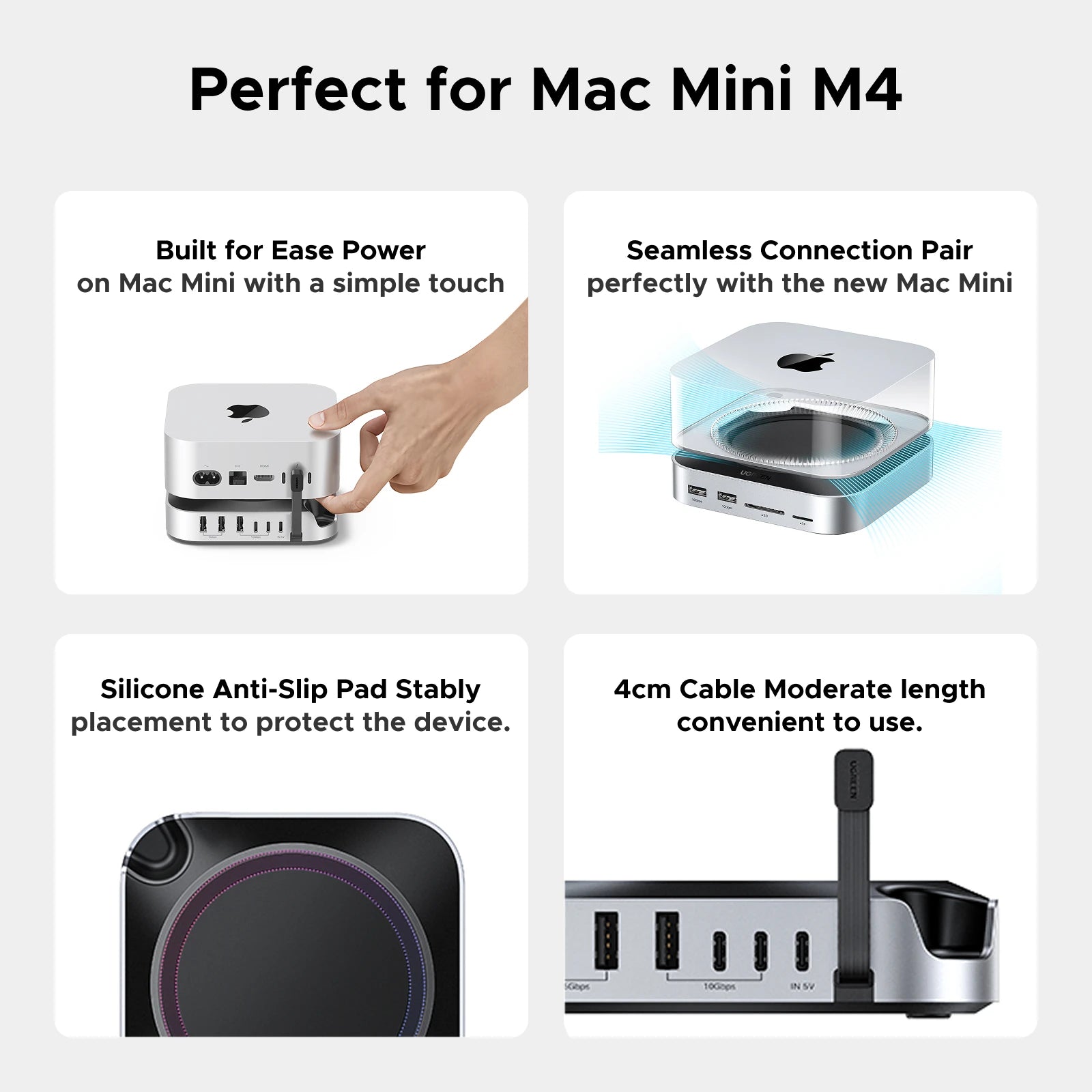 UGREEN USB-C priklopna postaja za Mac Mini M4/M4 Pro z ohišjem za SSD M.2 NVMe