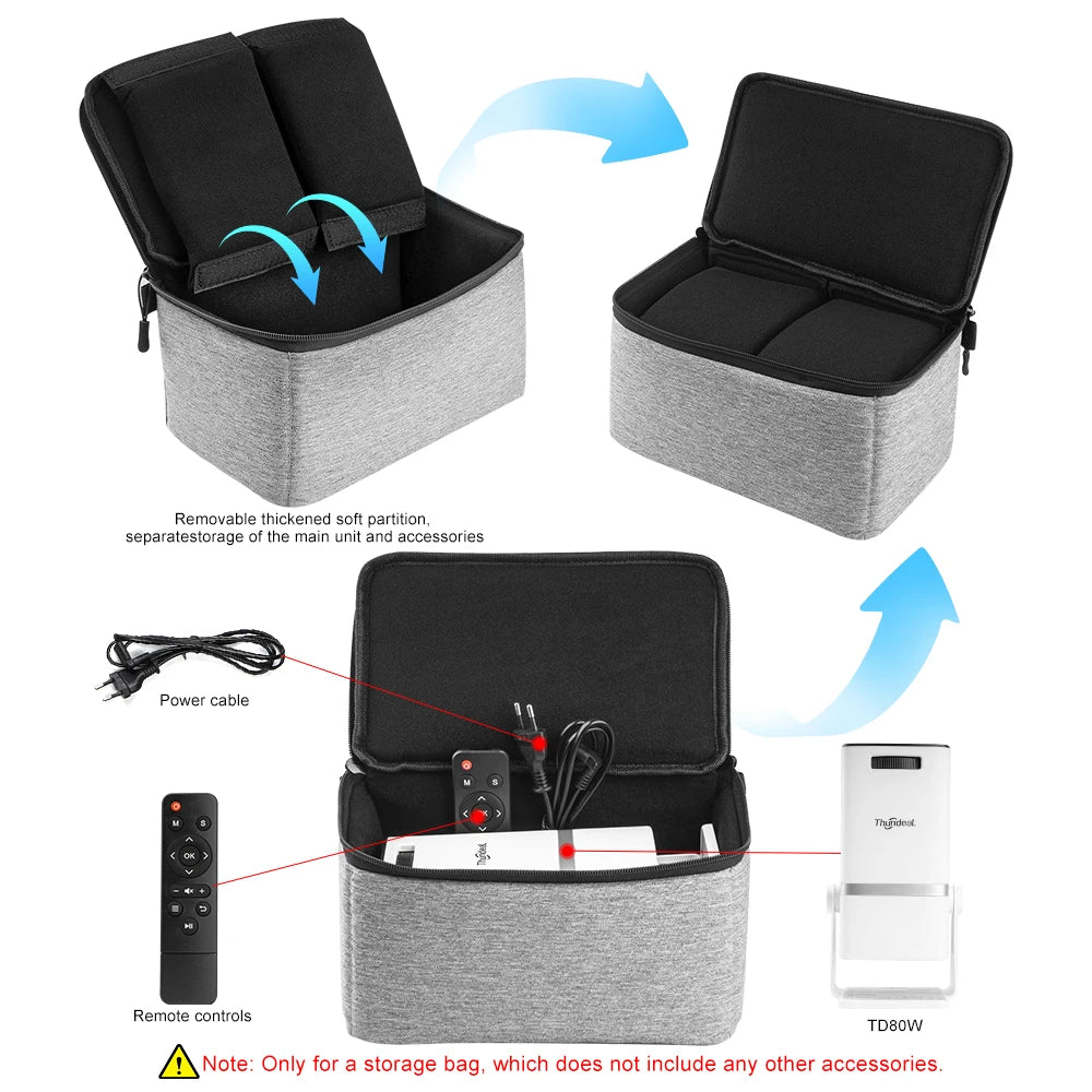 ThundeaL Mini Projector Carrying Case — Portable Travel Bag for HY300 Pro, HY300W, HY320, HY320W