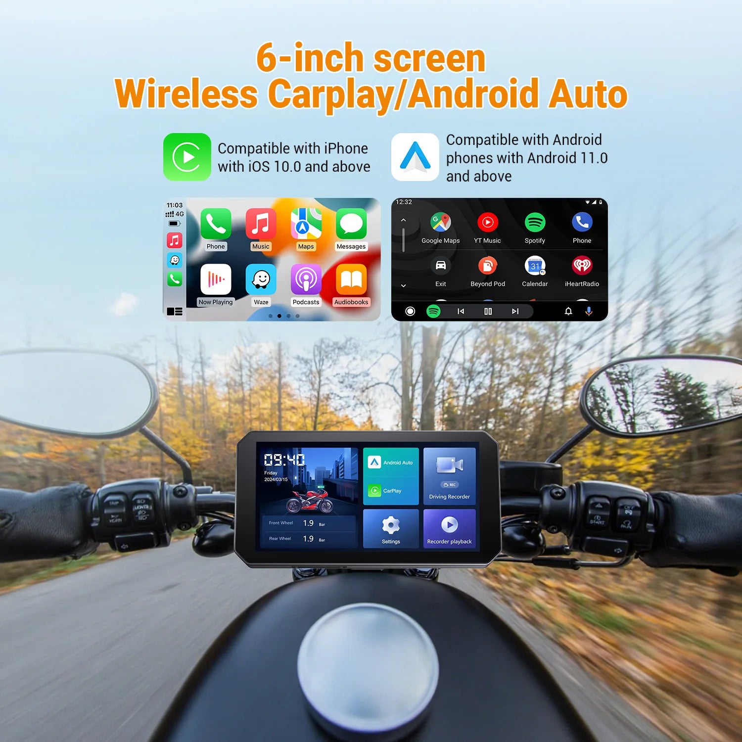 OTTOCAST Express C6 6" motoristični brezžični zaslon CarPlay
