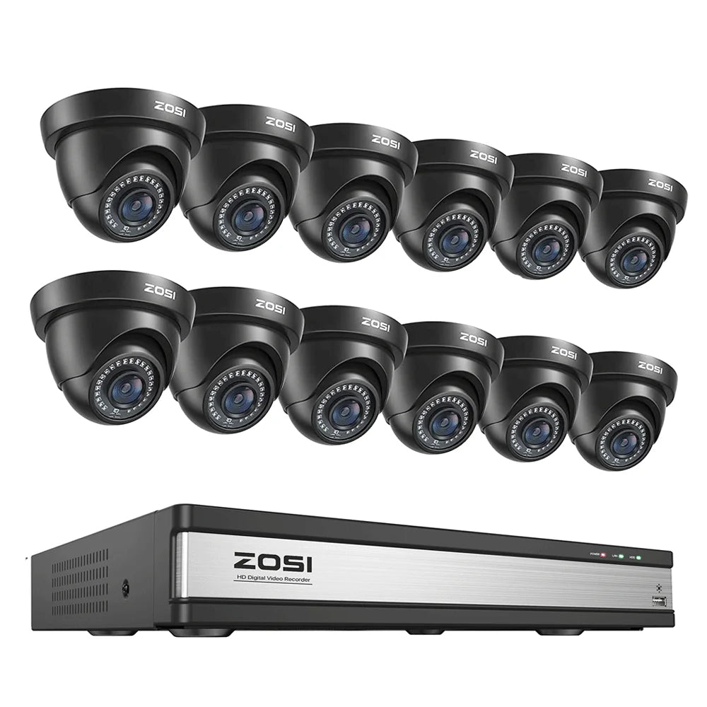 Žični varnostni sistem s kamerami ZOSI 16CH 1080p – DVR H.265+ z zaznavanjem ljudi in vozil