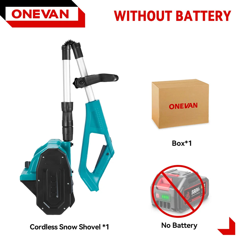 ONEVAN 2500W/3000W brezkrtačni električni snežni plug | Akumulatorski snežni pometač