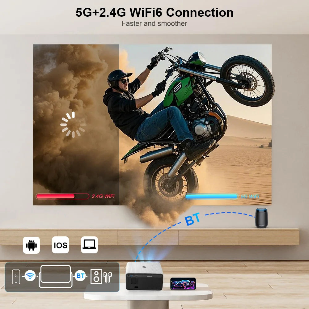 ThundeaL TD85SE Smart Mini Projector – 800 ANSI Lumens, Native 1080P, 4K Support, Android 12