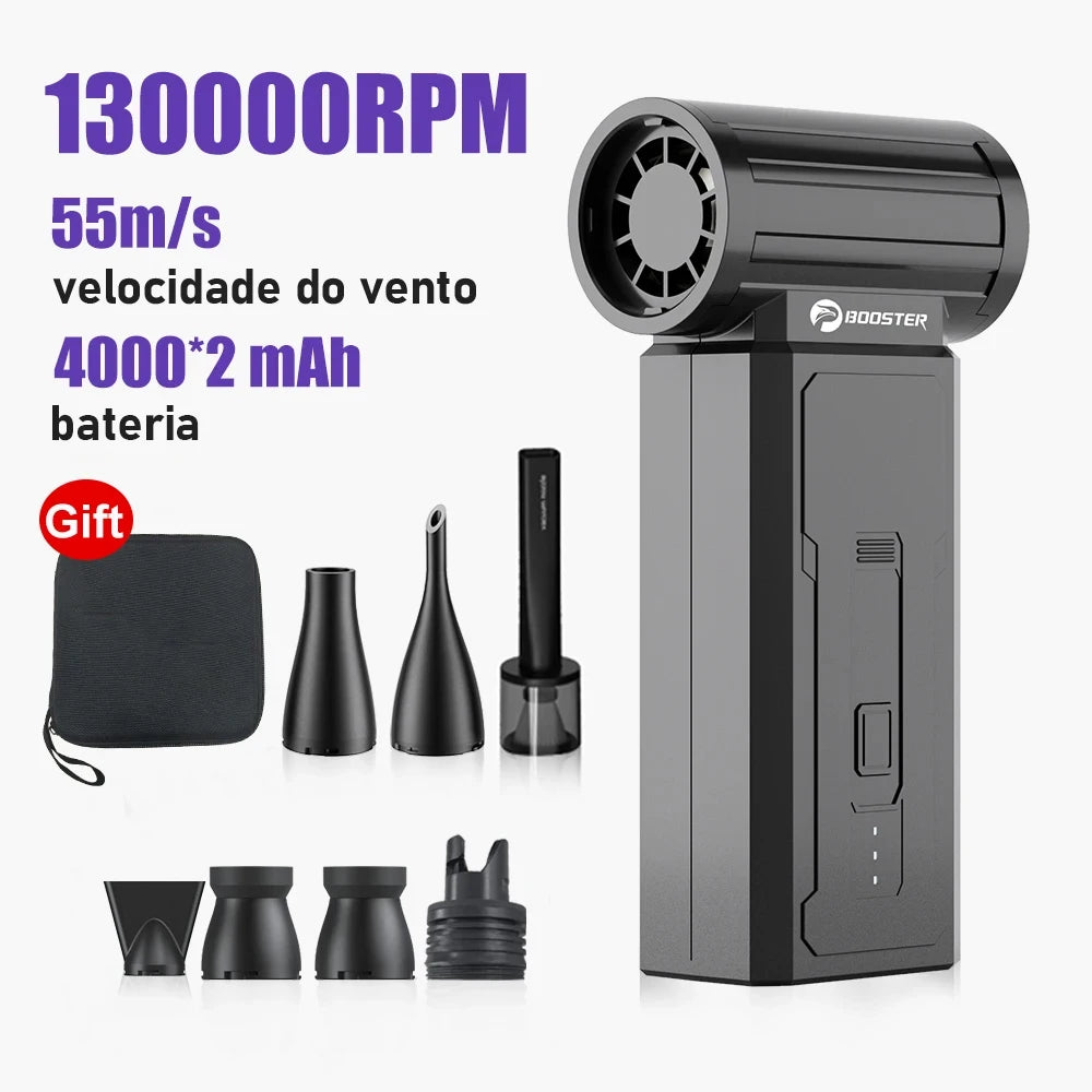 Booster W01 mini turbo ventilator – 100.000 vrt./min brezkrtačni reaktivni ventilator | Izjemno močan ročni pihalnik zraka
