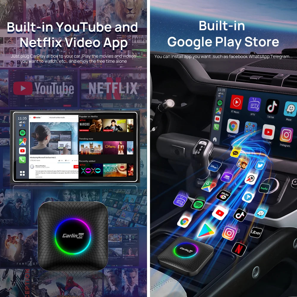 CarlinKit Android 13 SM6225 8-jedrni brezžični CarPlay AI Box