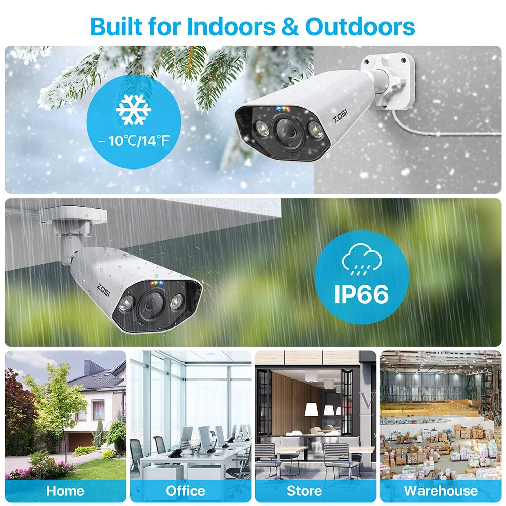 ZOSI 4K 8MP PoE Security Camera System – AI Human/Vehicle Detection