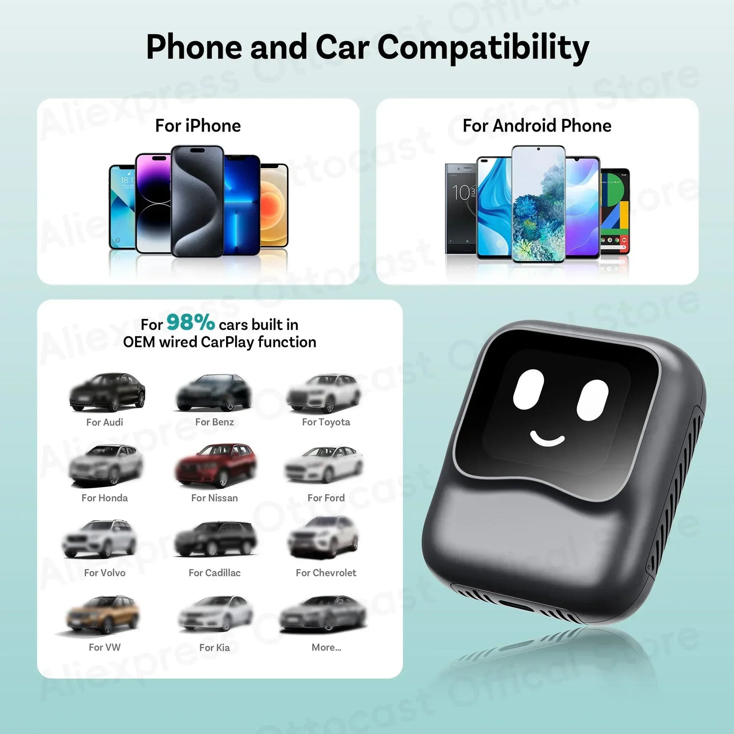OTTOCAST Ottaibox Nano Android 13 brezžični CarPlay AI Box