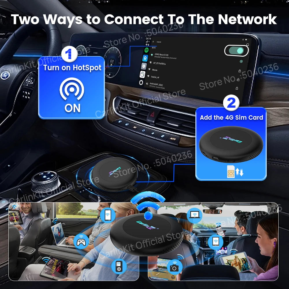 CarlinKit Android 15 Ultra2 8+128GB brezžični CarPlay AI Box