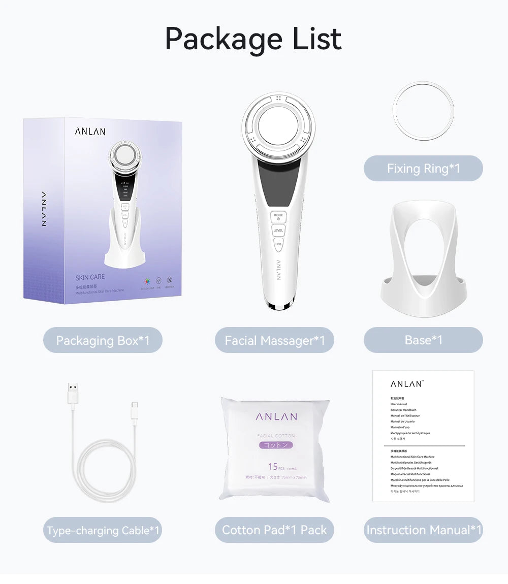 ANLAN EMS Facial Massager Pro Face Lifting Skin Rejuvenation Cold Compress Deep Cleaning Anti-aging Skincare Beauty Device