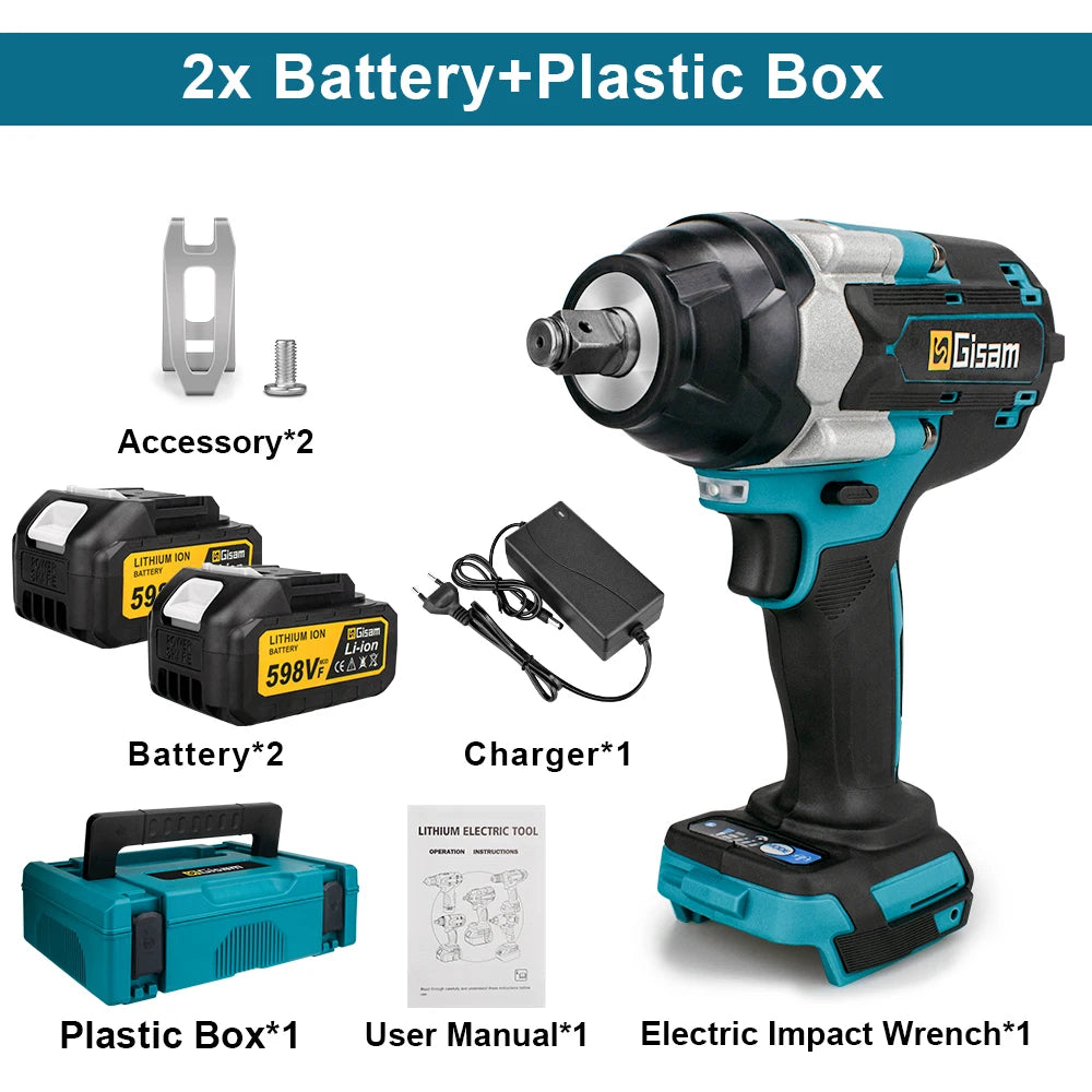 Gisam 1800N.m brezkrtačni udarni vijačnik 1/2" za Makita 18V