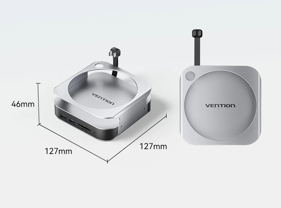 Vention USB‑C Dock for Mac Mini M4/M4 Pro | DP 4K240Hz, M.2 NVMe, USB 3.2 10Gbps, SD/TF