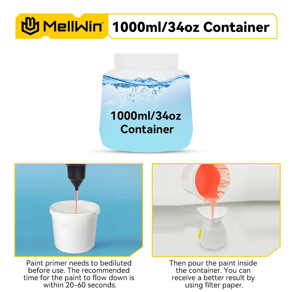 MELLWIN 1000ML Cordless Electric Paint Spray Gun Portable HVLP Paint Sprayer Car Furniture Sprayer For Makita 18V Battery Pin - Limetastore