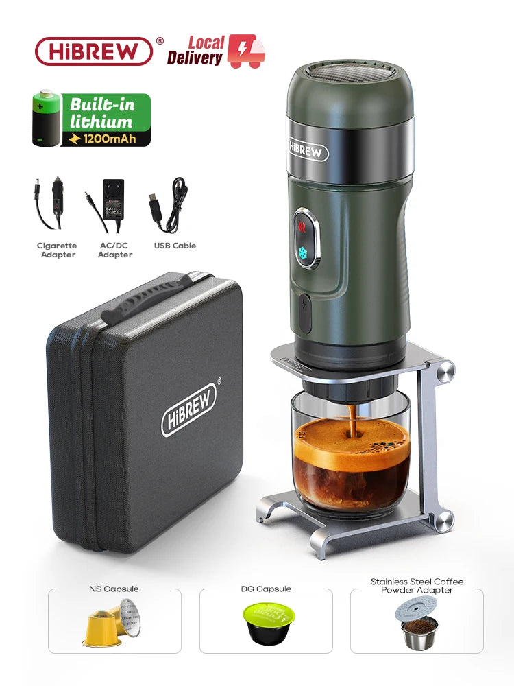 HiBREW Wireless Portable Espresso Machine – Electric Travel Coffee Maker with Fast Heating