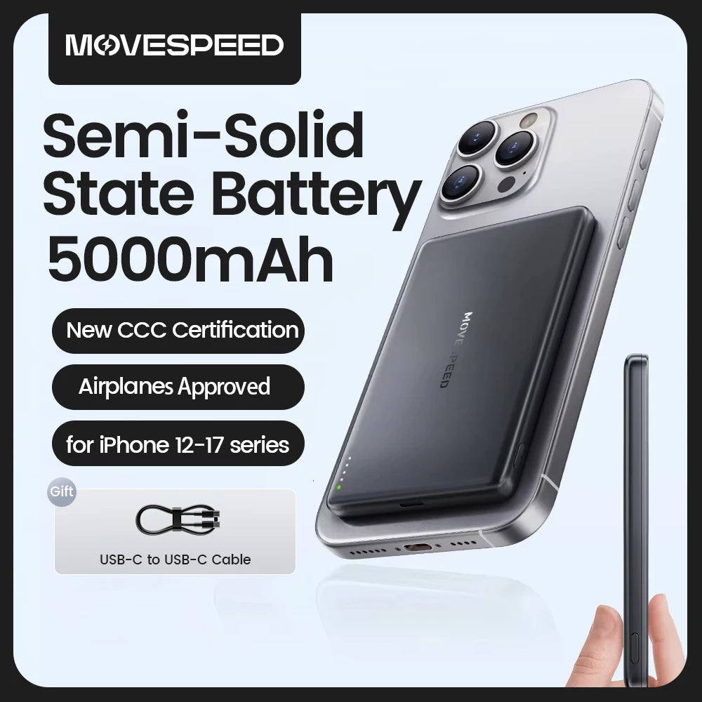 MOVESPEED poltrda baterijska prenosna polnilna baterija 5000 mAh MagSafe Magnetic