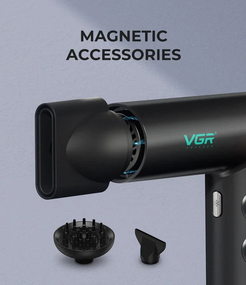 VGR Hair Dryers Professional Hair Dryer Machine Negative Ion 110000 RPM Air Blower Barber Salon BLDC Motor Home Appliance V-401