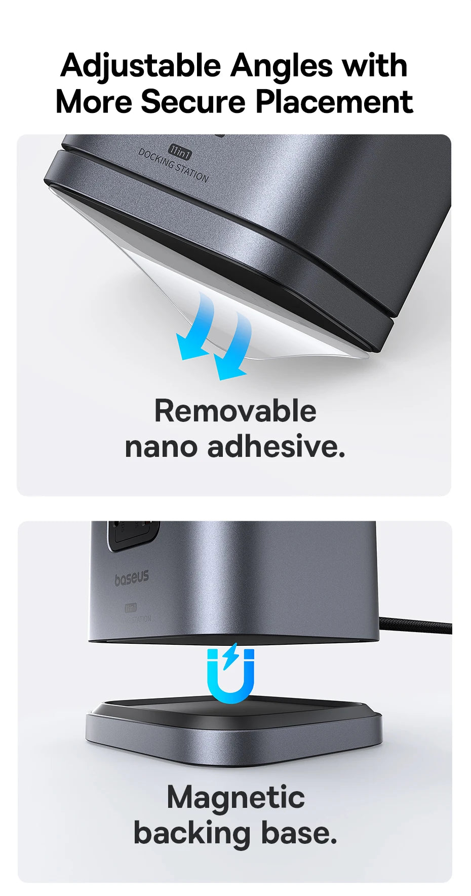 Baseus 11‑v‑1 zvezdišče USB‑C | DP 4K@60Hz, HDMI, trojni zaslon, RJ45, PD 100W, priklopna postaja USB 3.1