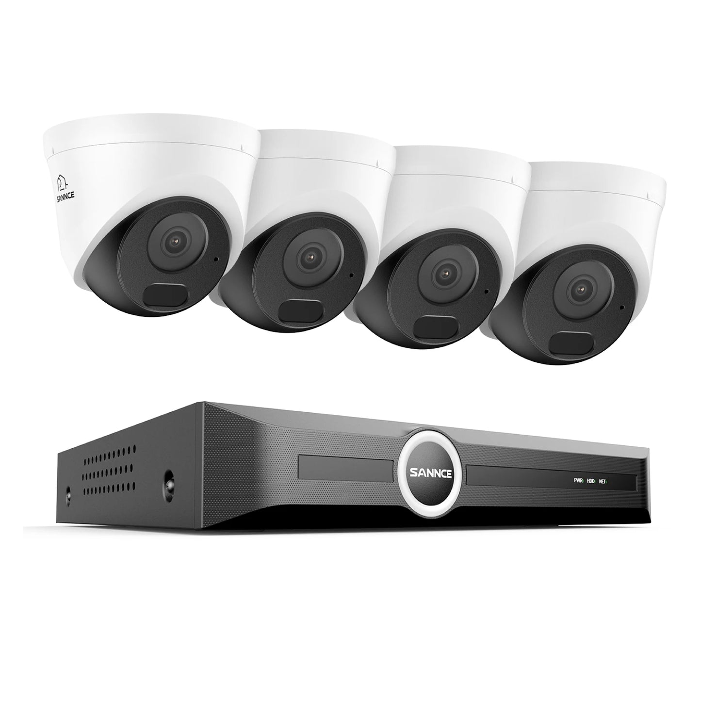 SANNCE 5MP PoE CCTV sistem | 8-kanalni NVR, snemanje zvoka, 30 m nočni vid, zaznavanje ljudi in vozil
