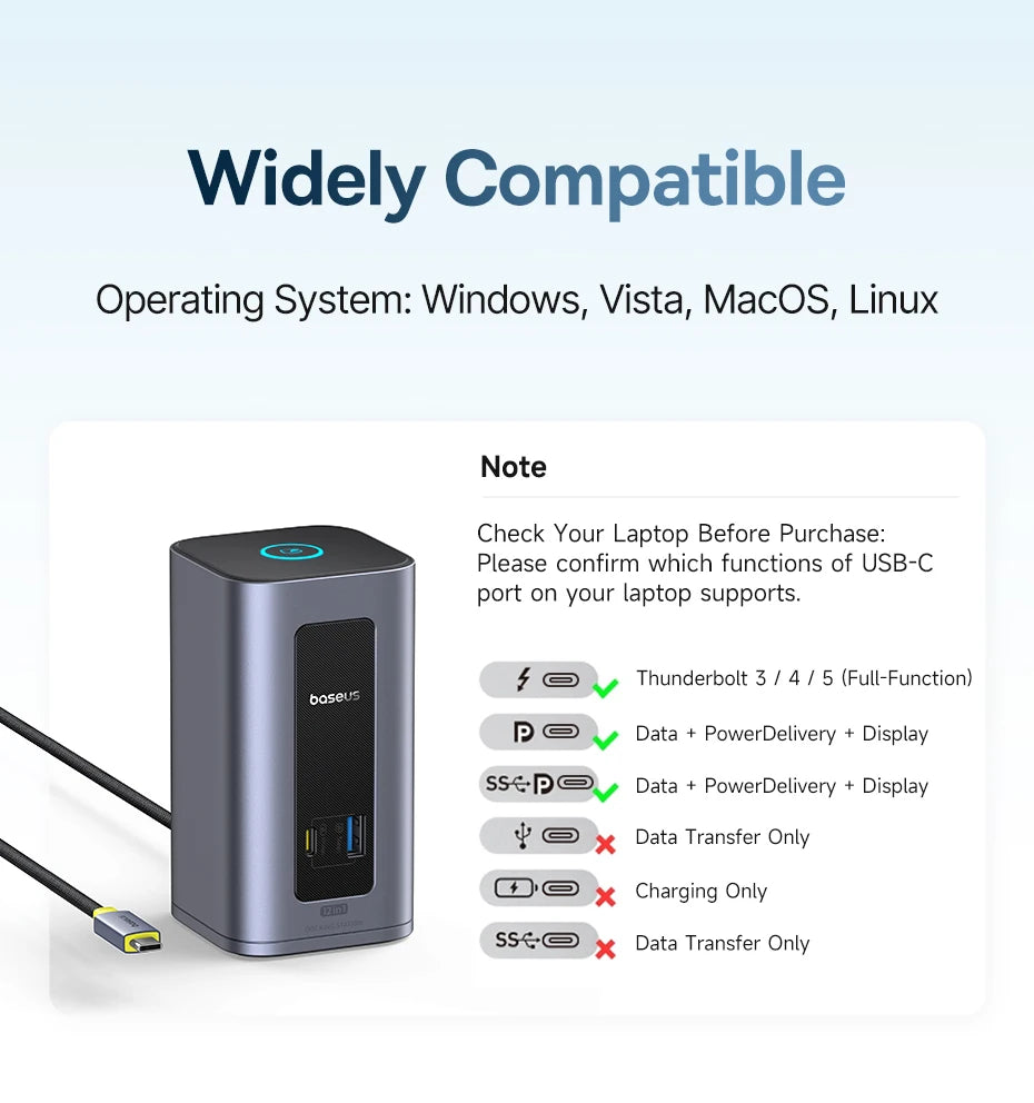 Bazna postaja Baseus 12-v-1 USB-C HUB | DisplayPort + HDMI 4K@60Hz MST, USB 3.2, RJ45, PD 100W