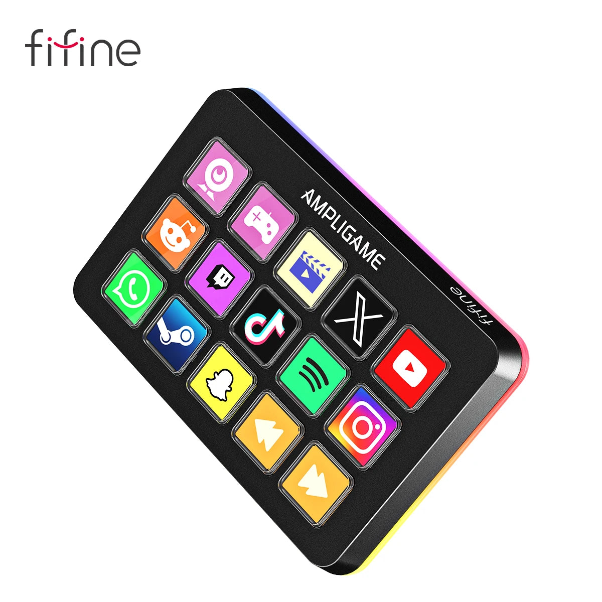 FIFINE D6 Stream Controller | 15 Customizable Macro Keys for OBS & Twitch