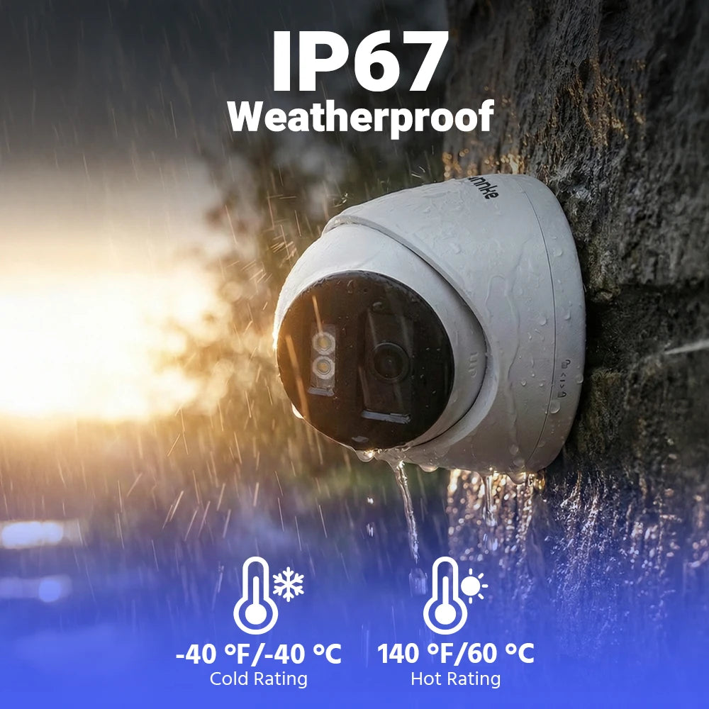 ANNKE 3K CCTV sistem | 5-v-1 8-kanalni DVR, 5MP dome kamere, barvni nočni vid