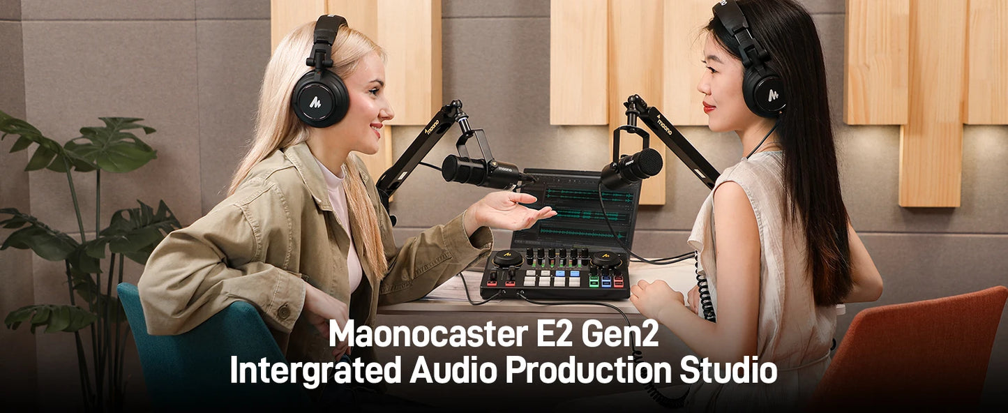MaonoCaster E2 Gen2 – Dvojni XLR avdio vmesnik in mešalnik za podcaste