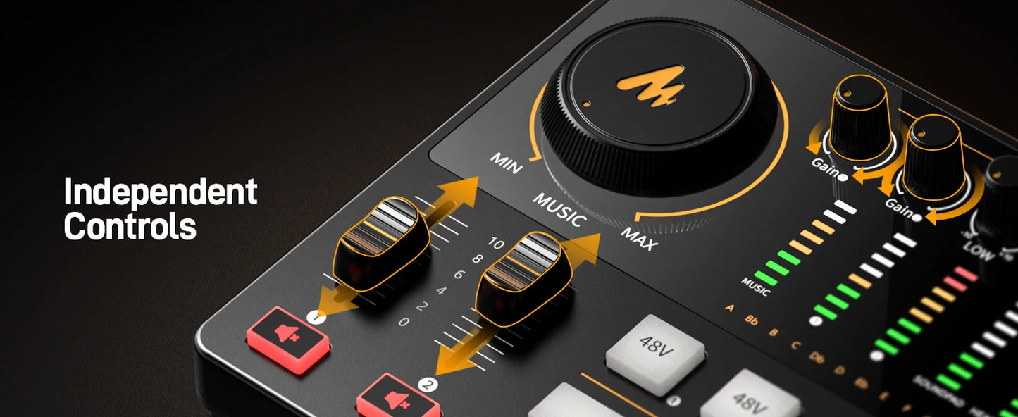 MaonoCaster E2 Gen2 – Dvojni XLR avdio vmesnik in mešalnik za podcaste