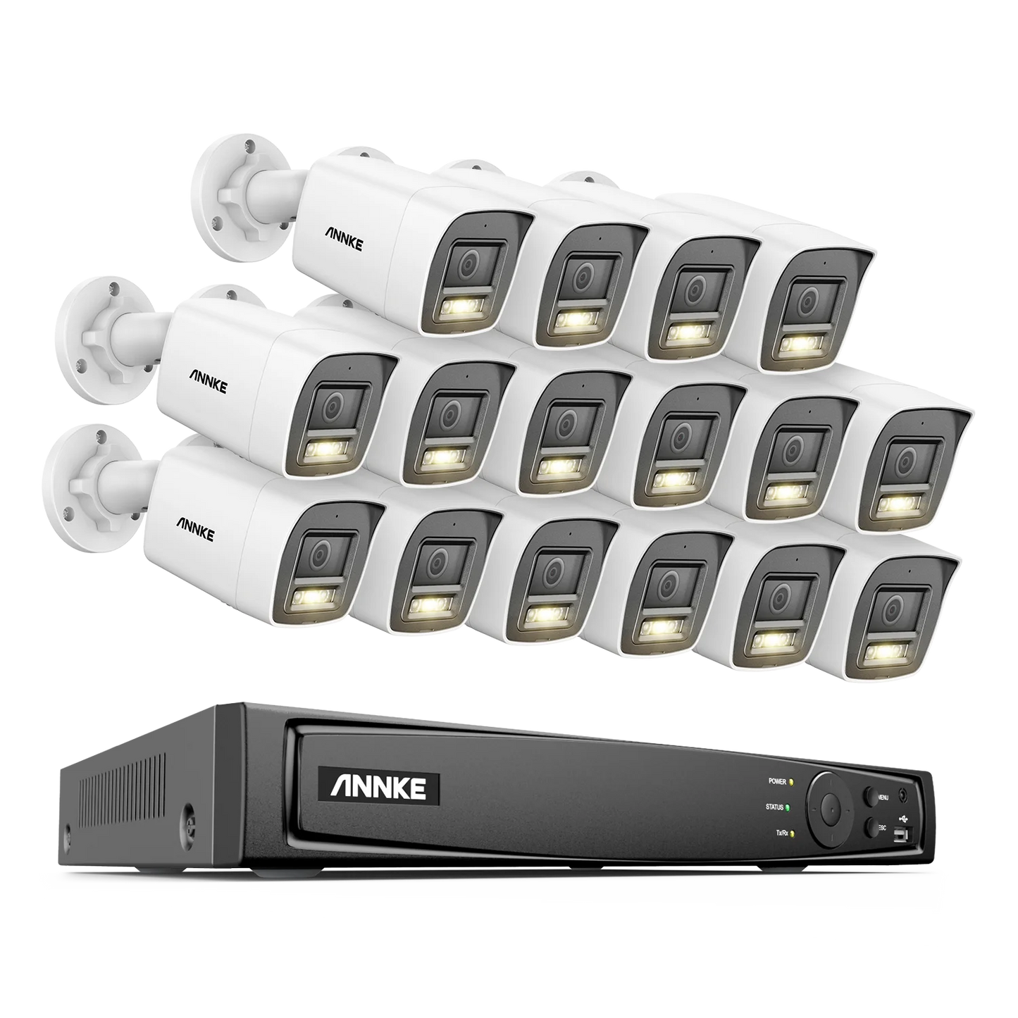 ANNKE 12MP 6K PoE CCTV sistem | 16-kanalni NVR, kamere z dvojno lučjo, zvok, zaznavanje ljudi in vozil