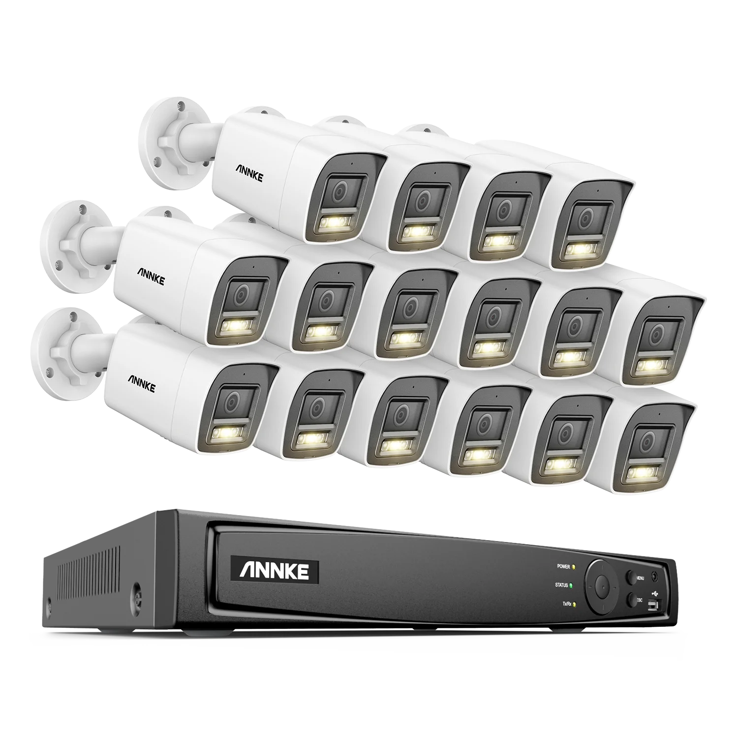 ANNKE 12MP 6K PoE CCTV sistem | 16-kanalni NVR, kamere z dvojno lučjo, zvok, zaznavanje ljudi in vozil
