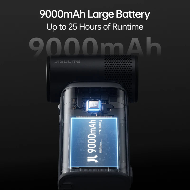 JISULIFE ročni ventilator Ultra 2 – visokozmogljiv turbo reaktivni ventilator, baterija 9000 mAh