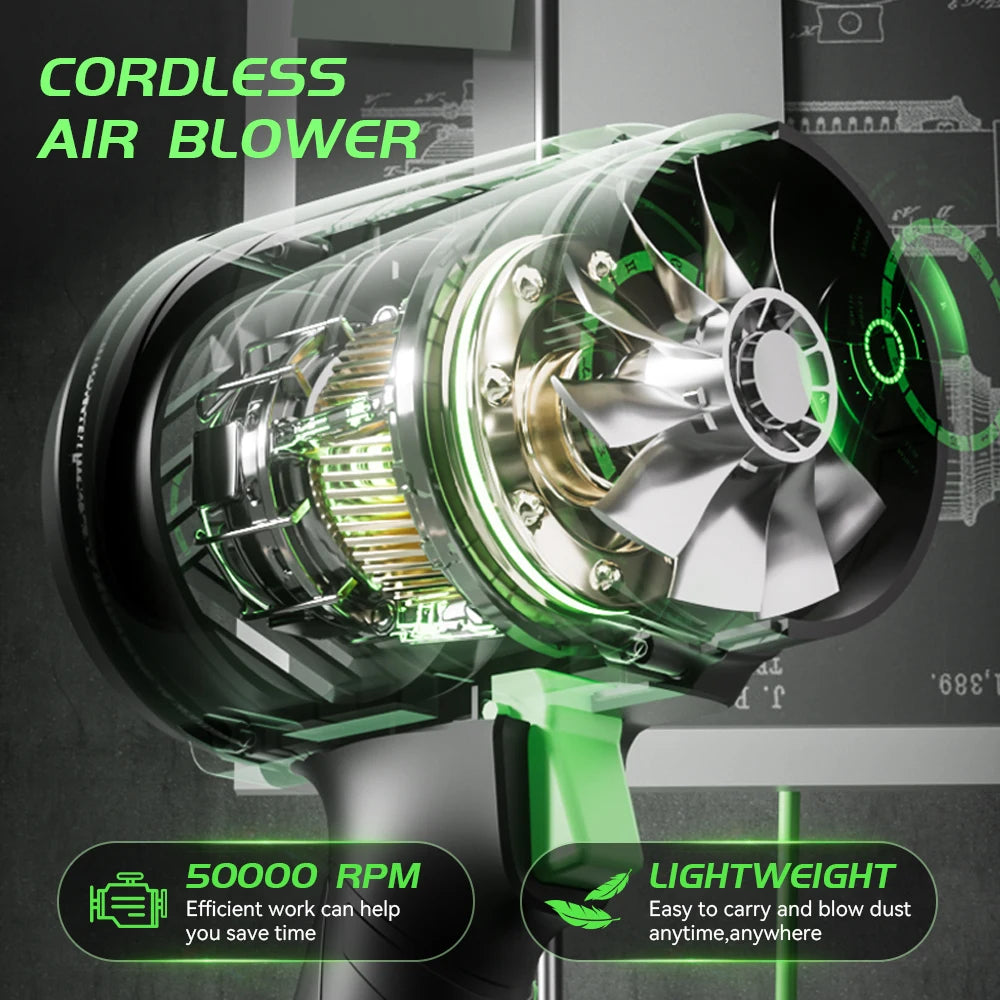 Puhalo Booster 1300G Turbo Air – 55m/s brezkrtačni reaktivni ventilator | Ročni visoko zmogljiv puhalnik listja in prahu