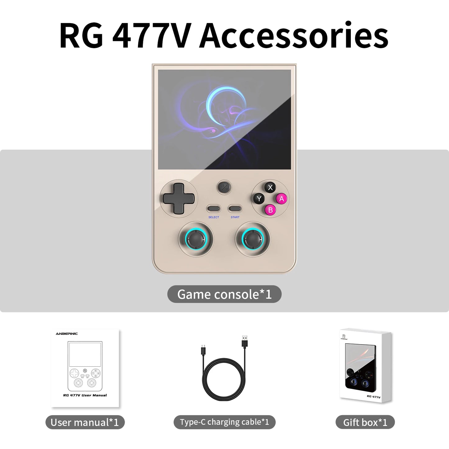 AMPOWN Anbernic RG477V Handheld Game Consoles 4.7-Inch LTPS Screen 120Hz Android 14 Portable Retro Video Gaming Player AI WIFI - Limetastore