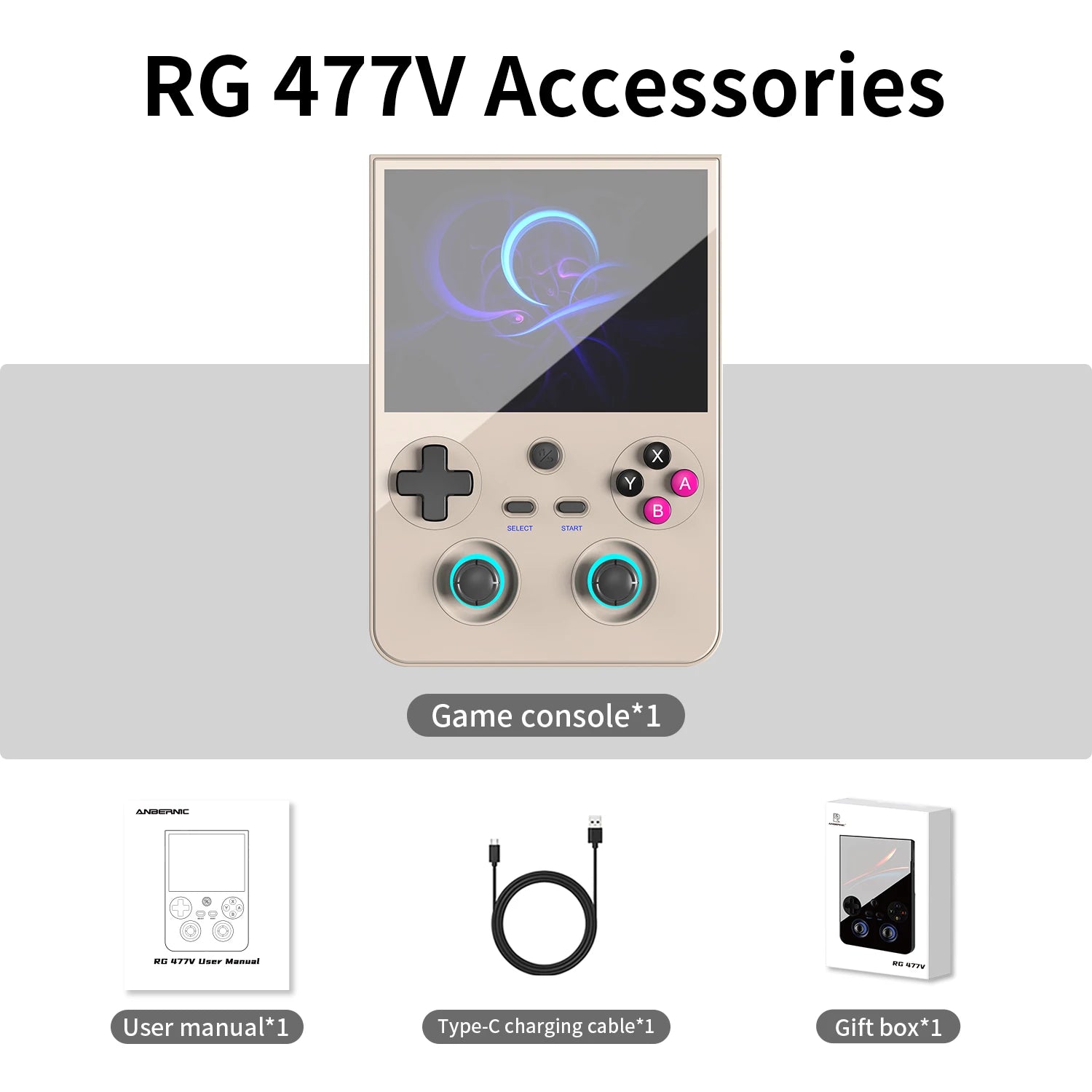AMPOWN Anbernic RG477V Handheld Game Consoles 4.7-Inch LTPS Screen 120Hz Android 14 Portable Retro Video Gaming Player AI WIFI - Limetastore