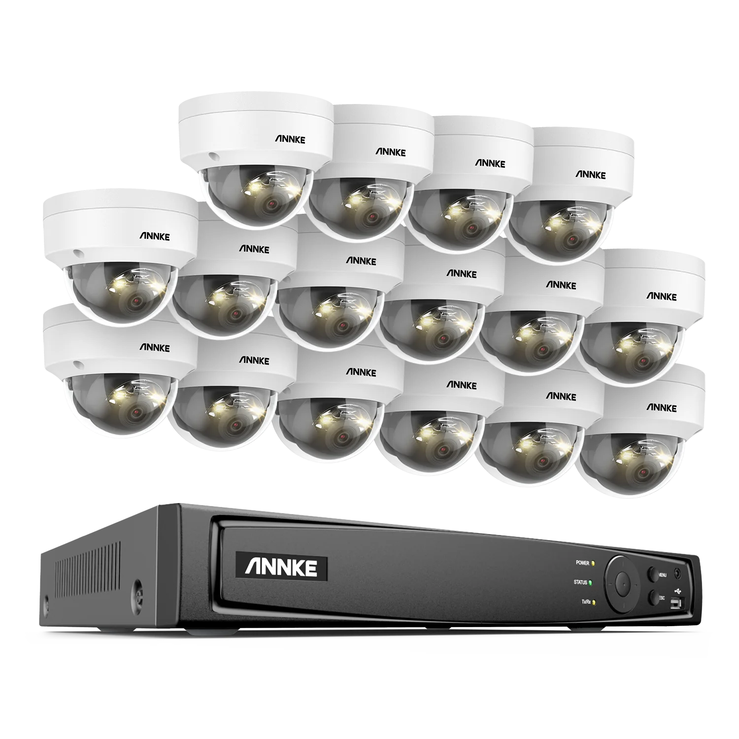 ANNKE 12MP 6K PoE CCTV sistem | 16-kanalni NVR, kamere z dvojno lučjo, zvok, zaznavanje ljudi in vozil
