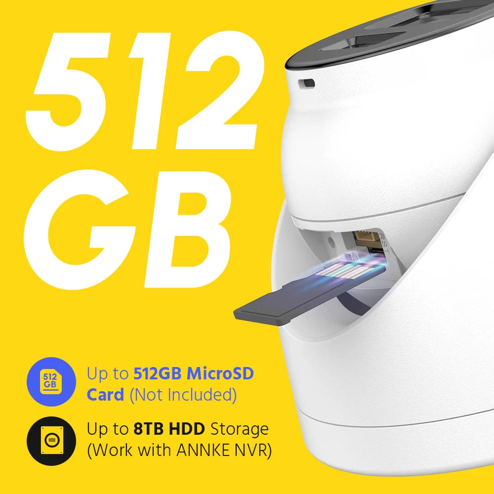 ANNKE 4K 8MP PoE CCTV sistem | 8-kanalni H.265+ NVR, 4× 8MP kamere, podpora za 128 GB TF kartico