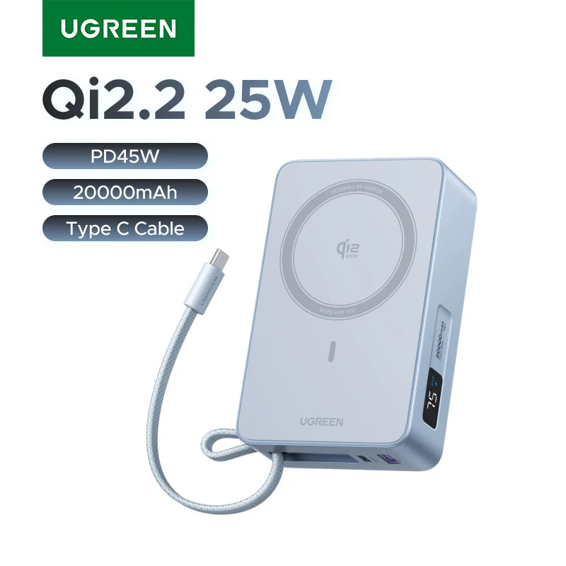 UGREEN Qi2 25W Magnetic Power Bank – 20000mAh / 10000mAh Fast Charging Portable