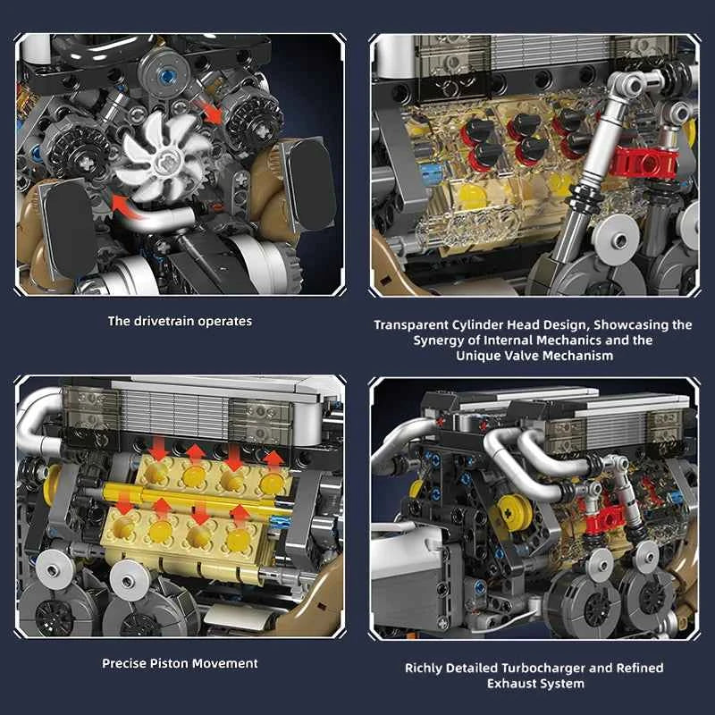 Mould King 10131 W16 Engine Building Block Set | BGT Supercar Part - Limetastore