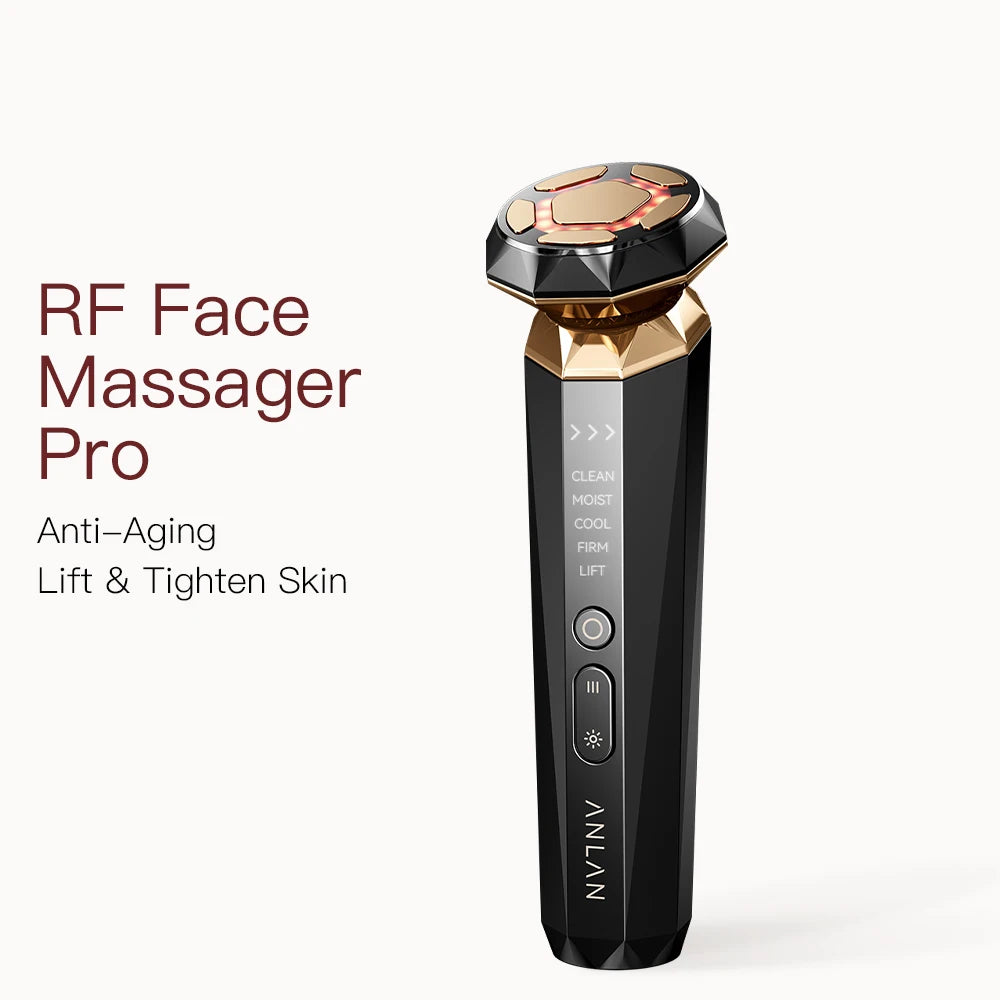 ANLAN RF Skincare Pro | 18K zlato, toplo/hladno, EMS lifting naprava za obraz