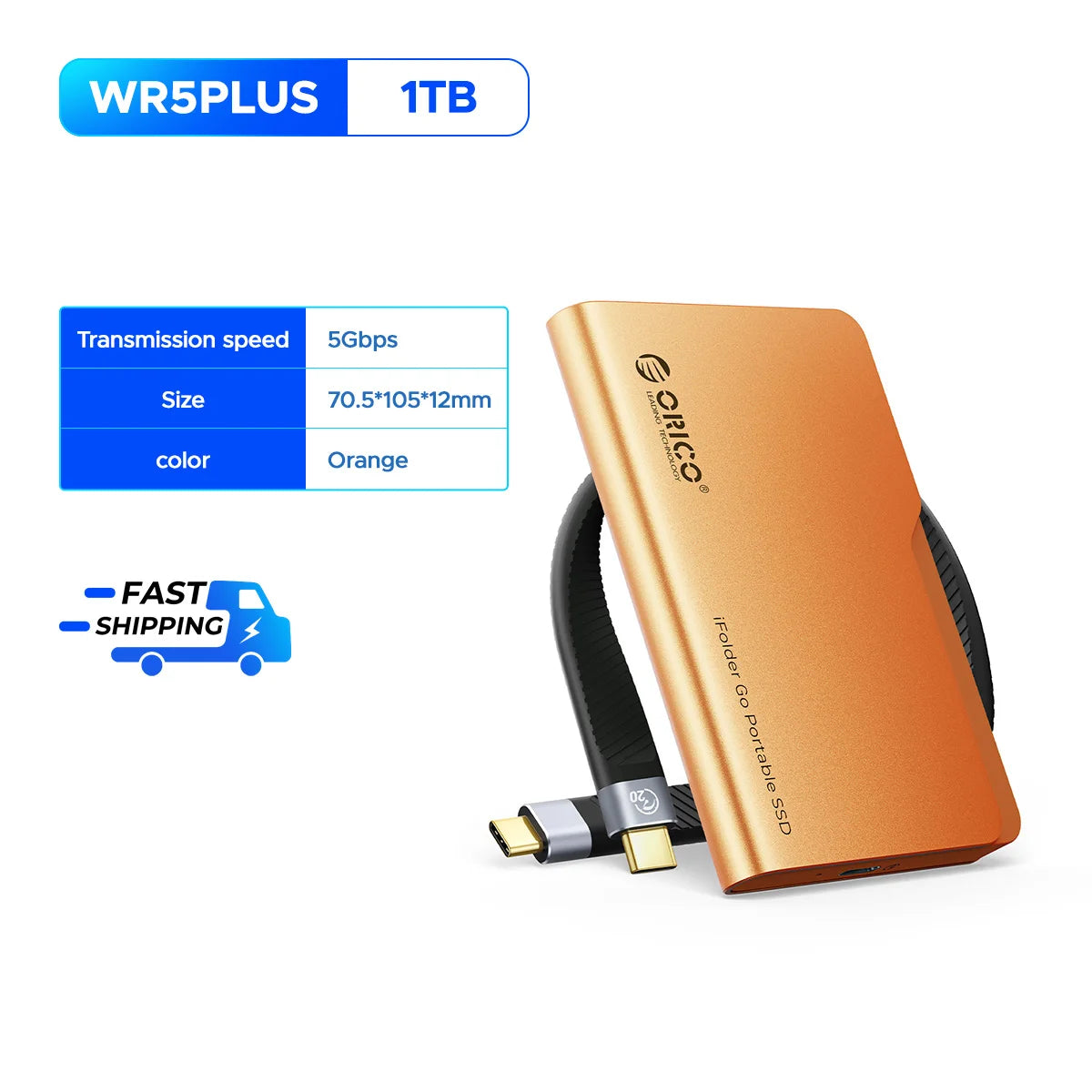 ORICO 1TB External SSD USB 3.2 Gen1 Portable SSD iFolder Go PSSD for iPhone 16/15 Series/Mac/PS5/XBOX/Laptop/PC