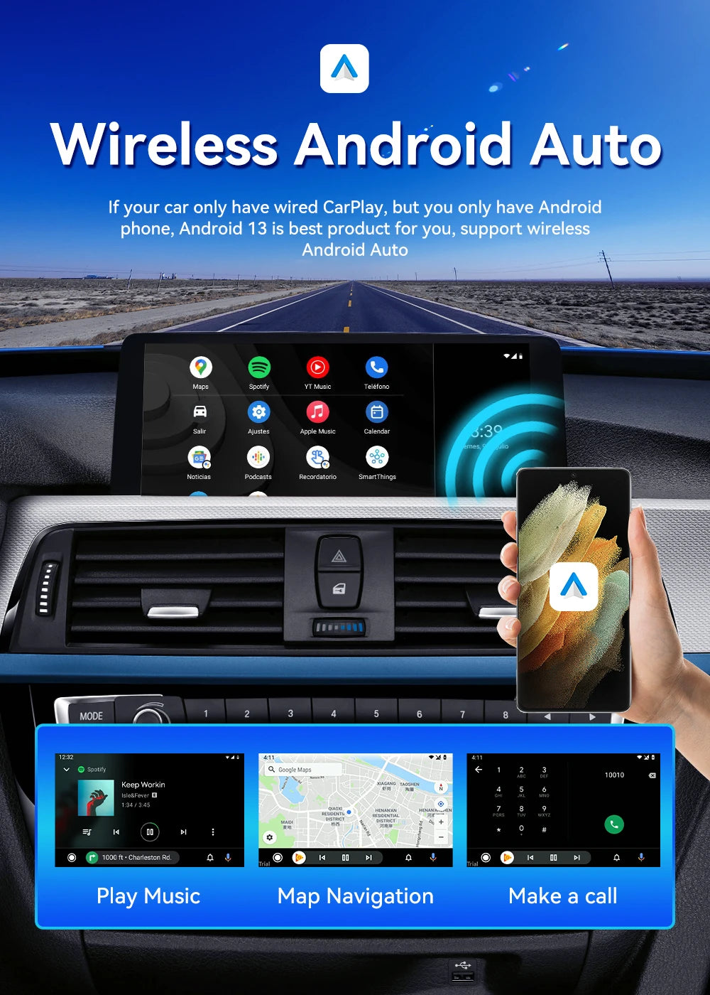 CarlinKit Tbox-Ultra Android 15 8+128GB Brezžični CarPlay AI Box