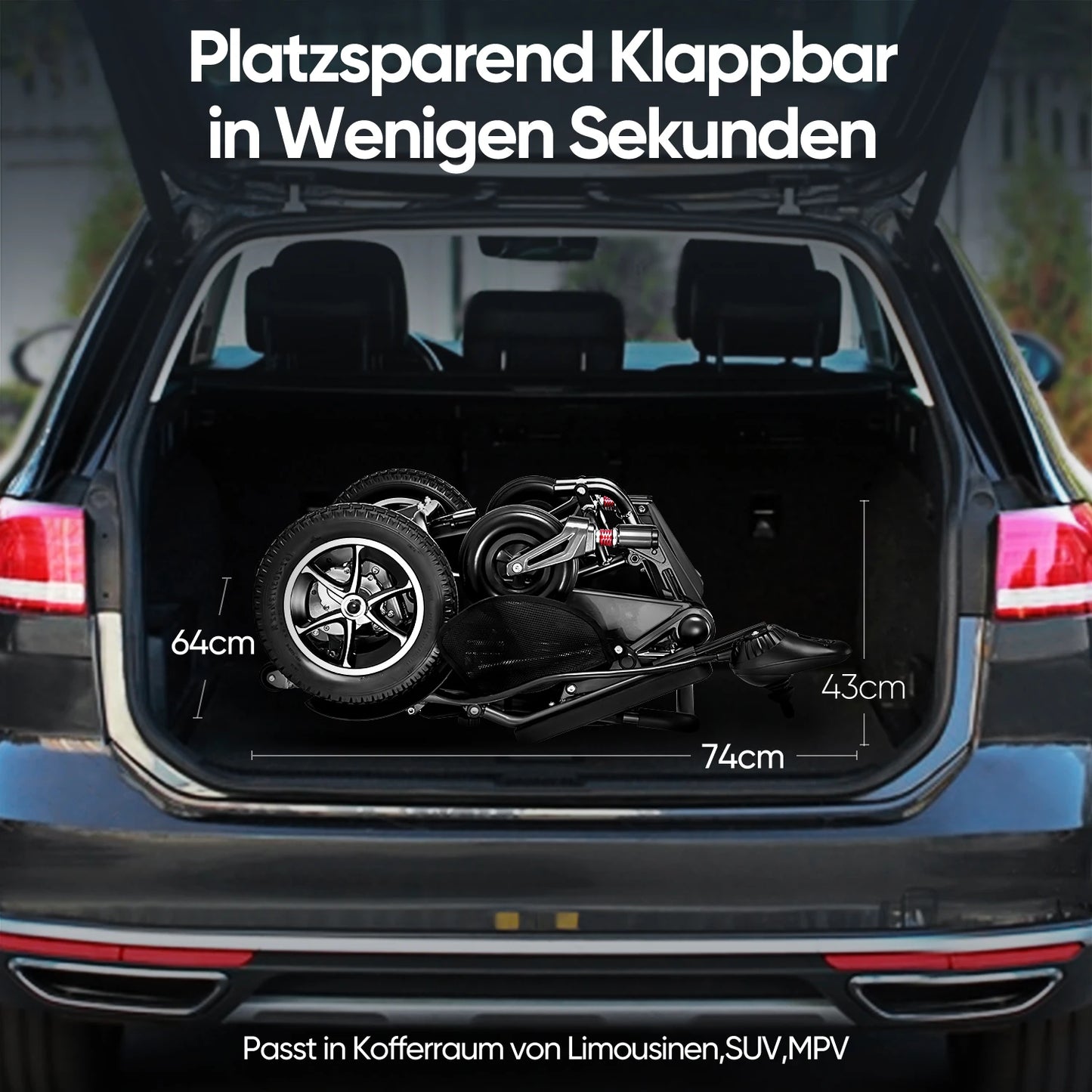 Electric Wheelchair – 30KM Travel Range, Lightweight, Foldable, Weatherproof, 500W Aluminum Frame