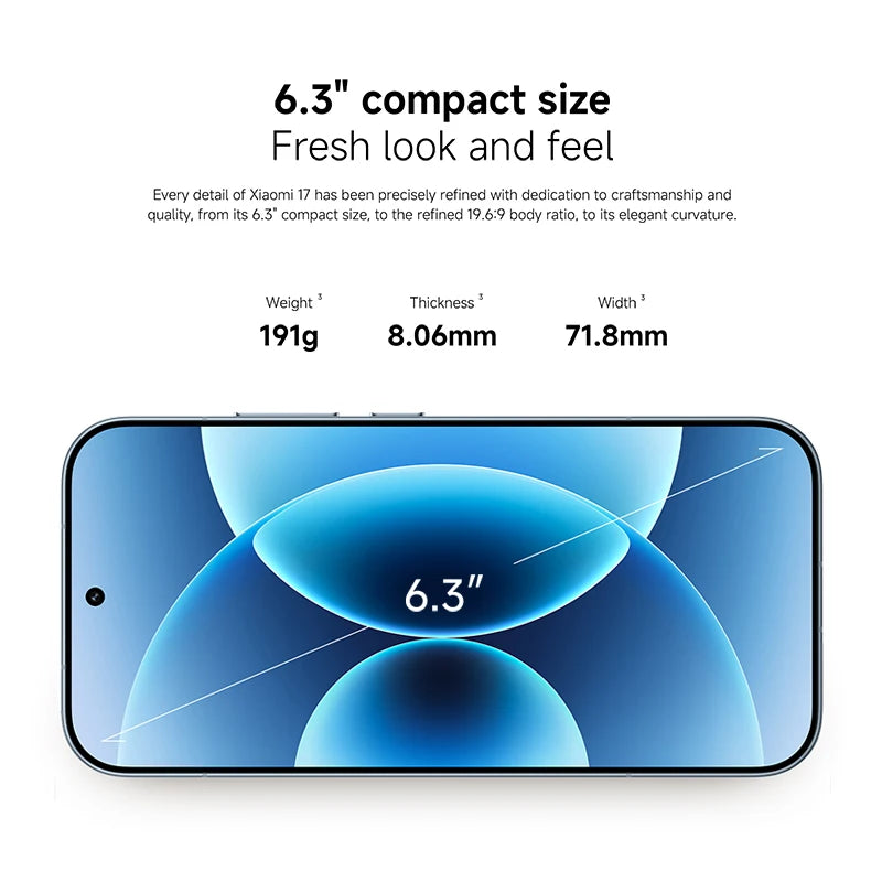 World Premiere Global Version Xiaomi 17 Smartphone 5G Snapdragon® 8 Elite Gen 5 CPU Leica Camera 6330mAh 100W HyperCharge 6.3" OLED Display - Limetastore