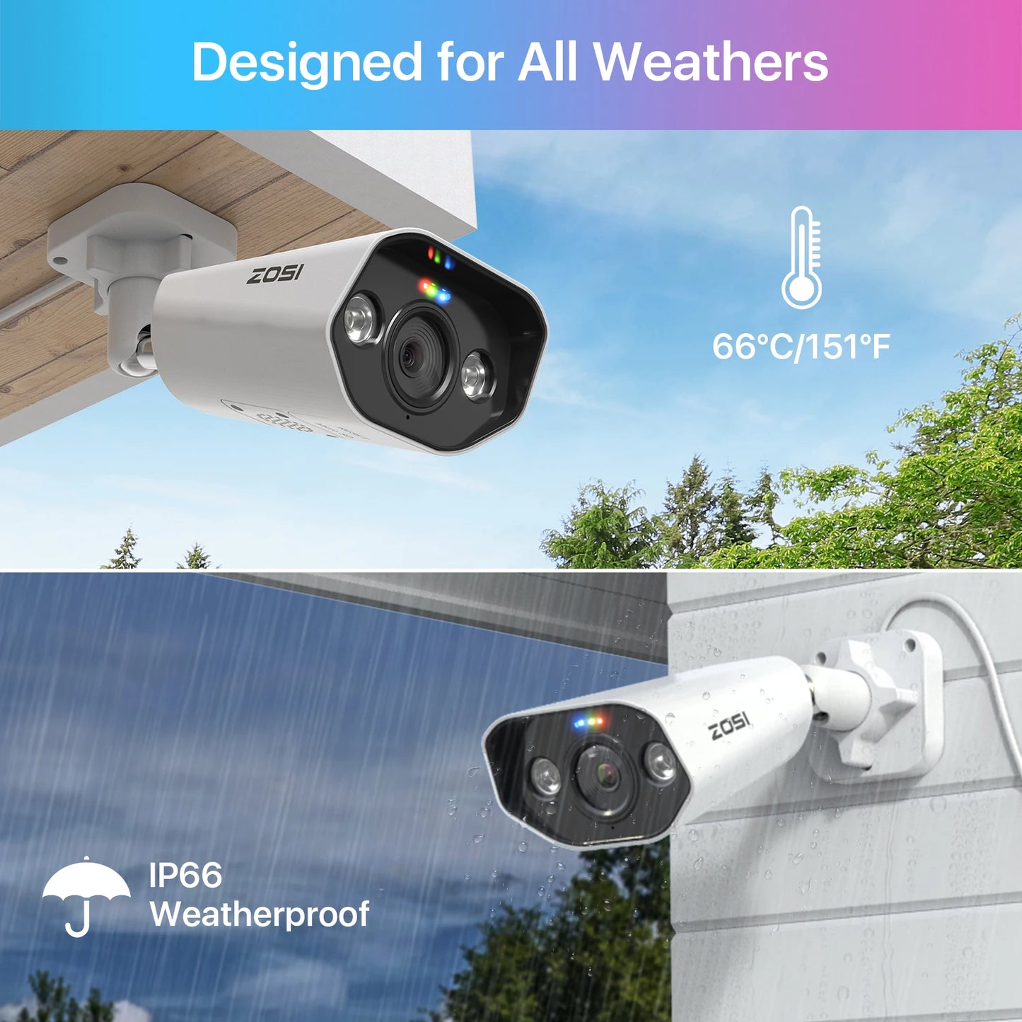 ZOSI 4K 8MP PoE dodana IP kamera – Ultra HD varnostna kamera z dvosmernim zvokom, barvnim nočnim vidom