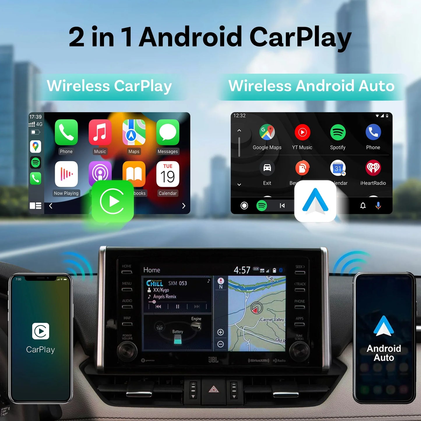 OTTOCAST Play2Video Express brezžična video AI škatla za CarPlay