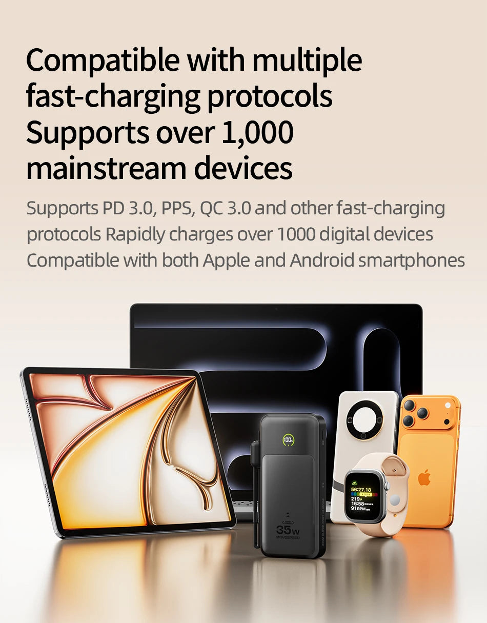 MOVESPEED Blade-Shape Power Bank 20000mAh 35W Hitro Polnjenje