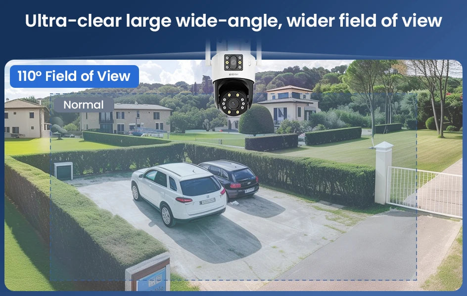 ZOSI C298 Max 4K 8MP Dual‑Lens PTZ Security Camera – 2×4MP Wide‑Angle Outdoor WiFi/Wired Surveillance Cam