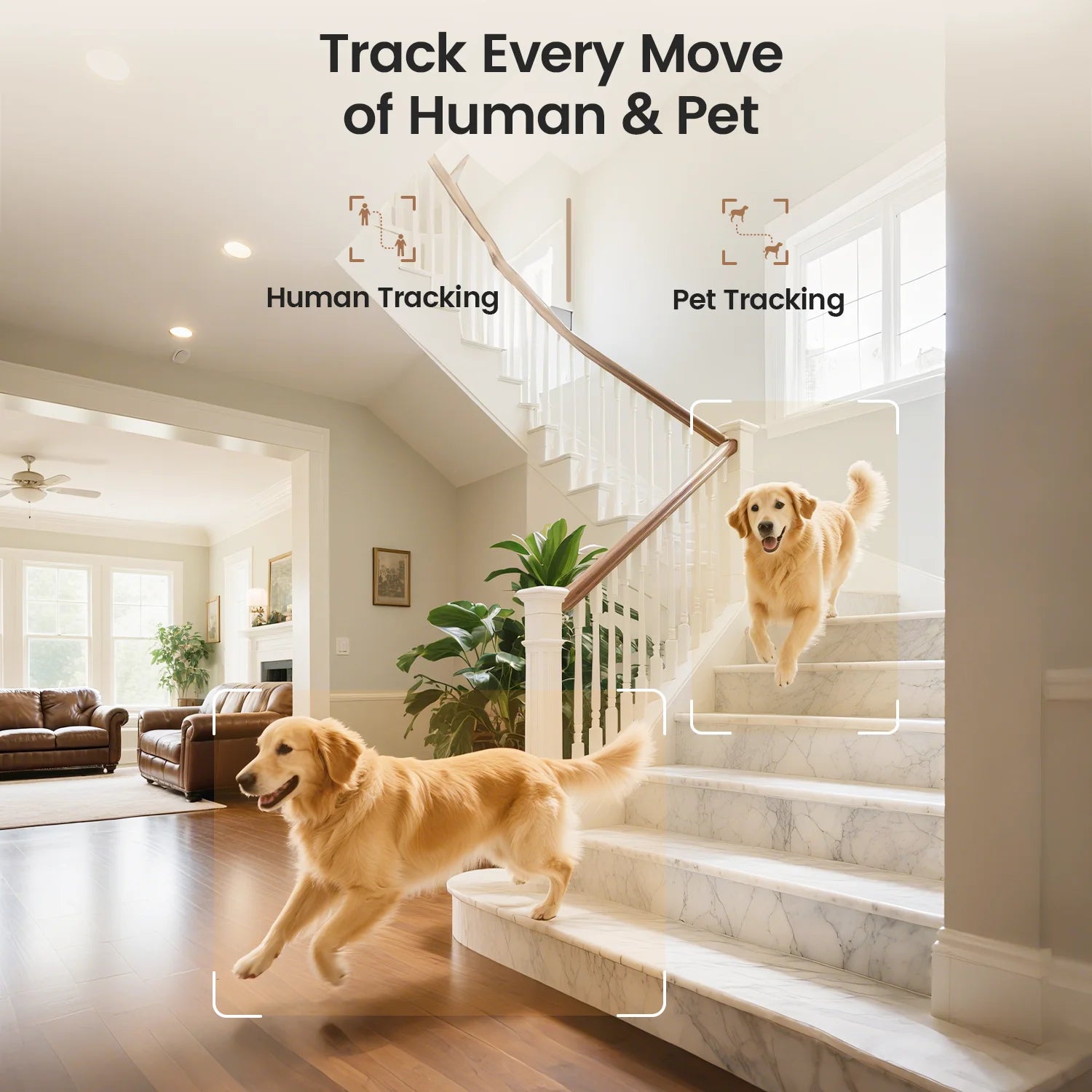 ZOSI C518 2K/4K Indoor Pan‑Tilt Smart WiFi Camera – 360° Baby & Pet Monitor with AI Human Tracking